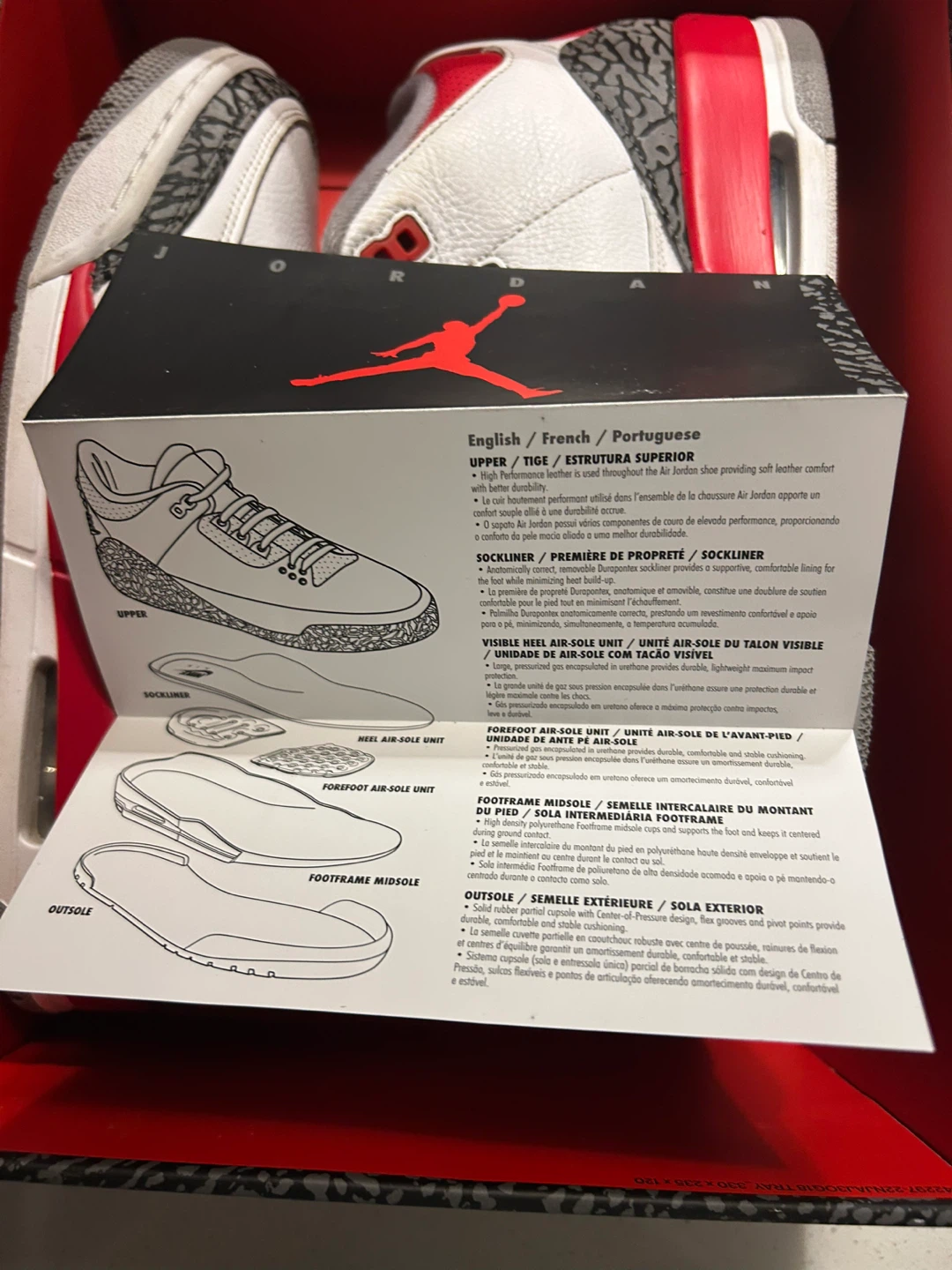 Air Jordan 3 Retro White/Fire Red Size 9 - photo 2