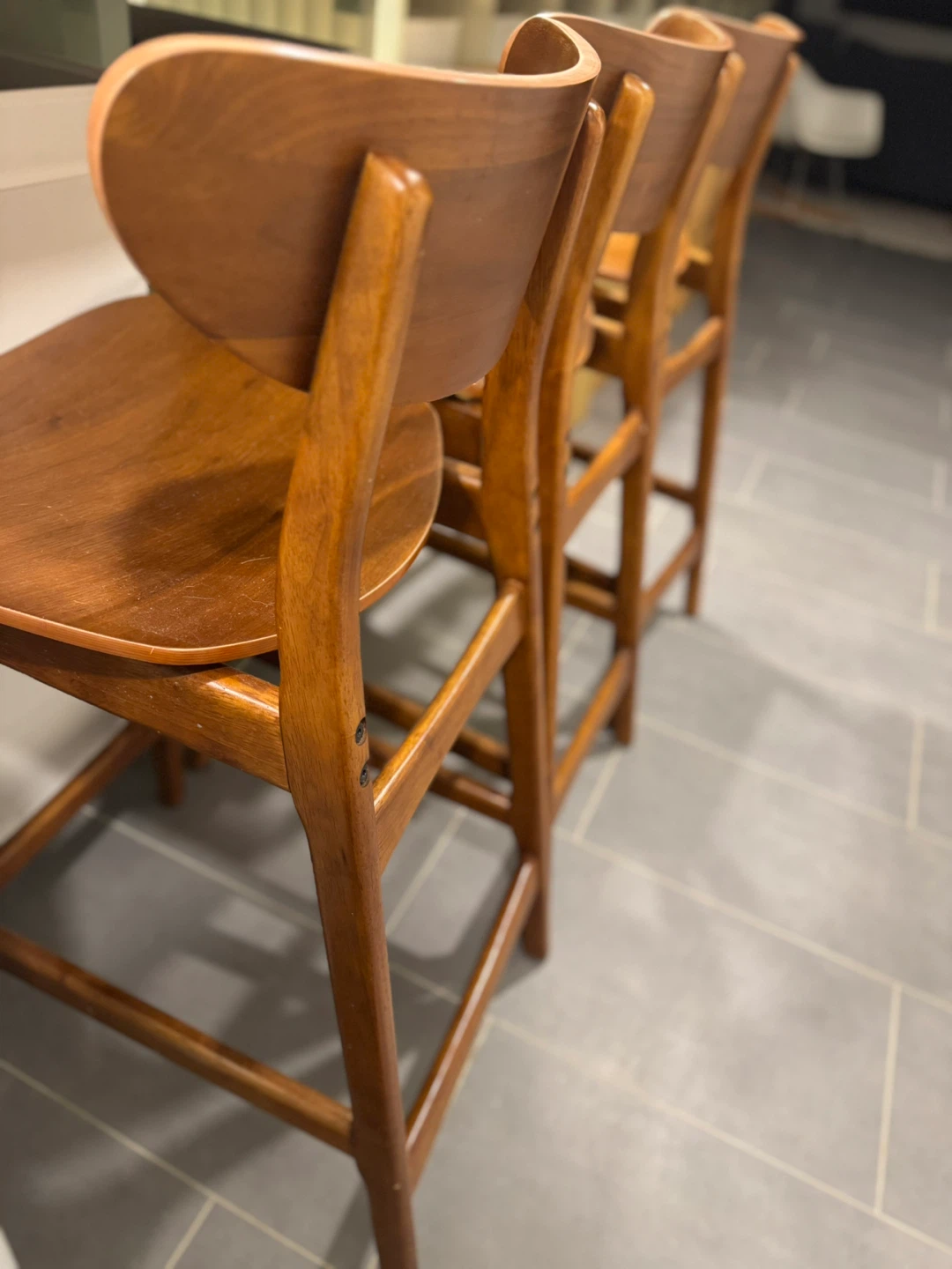 West elm Wooden Bar Stools - Set of 3 - photo 3