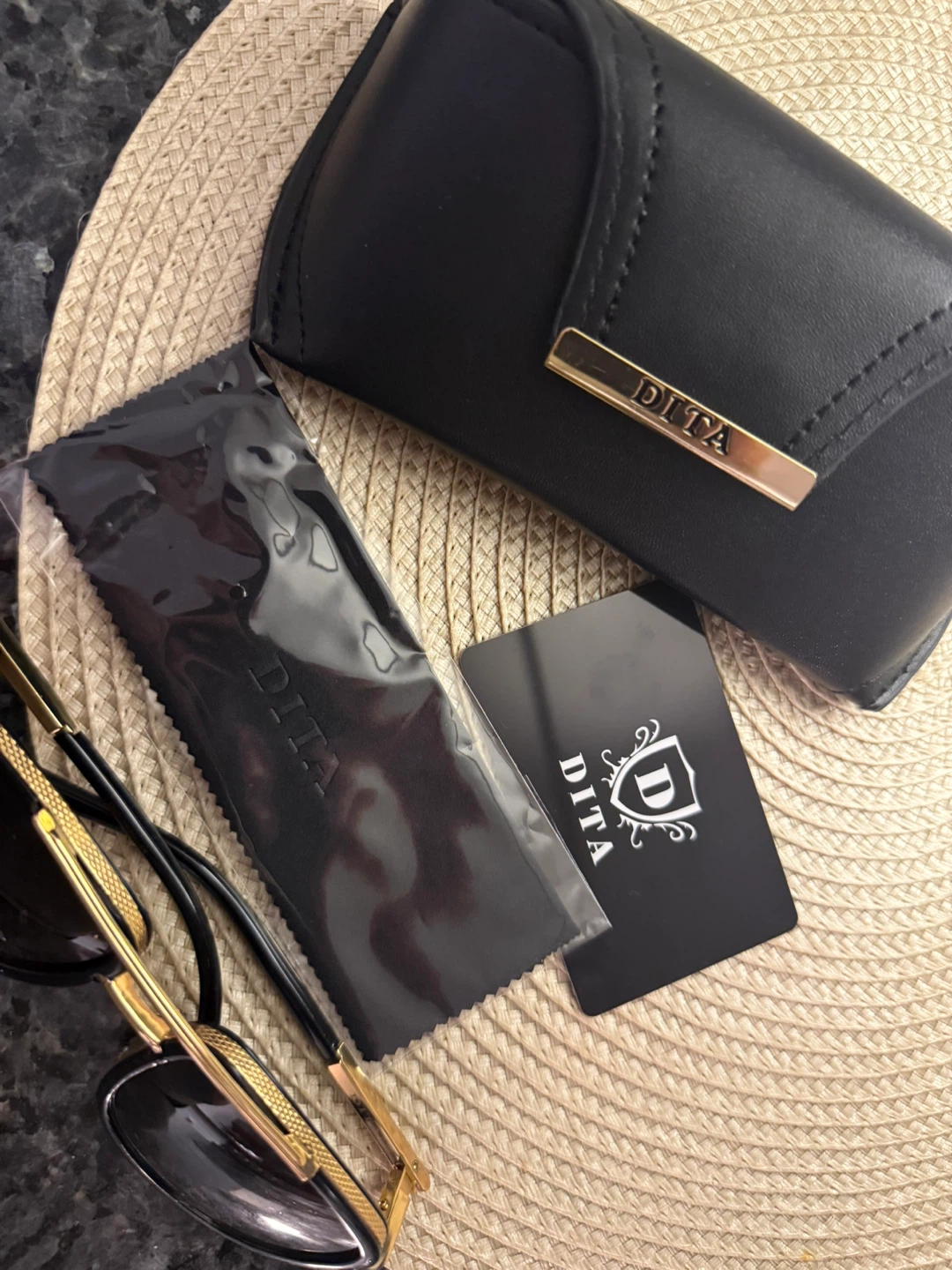 DITA Sunglasses - Black and Gold with Case - photo 3