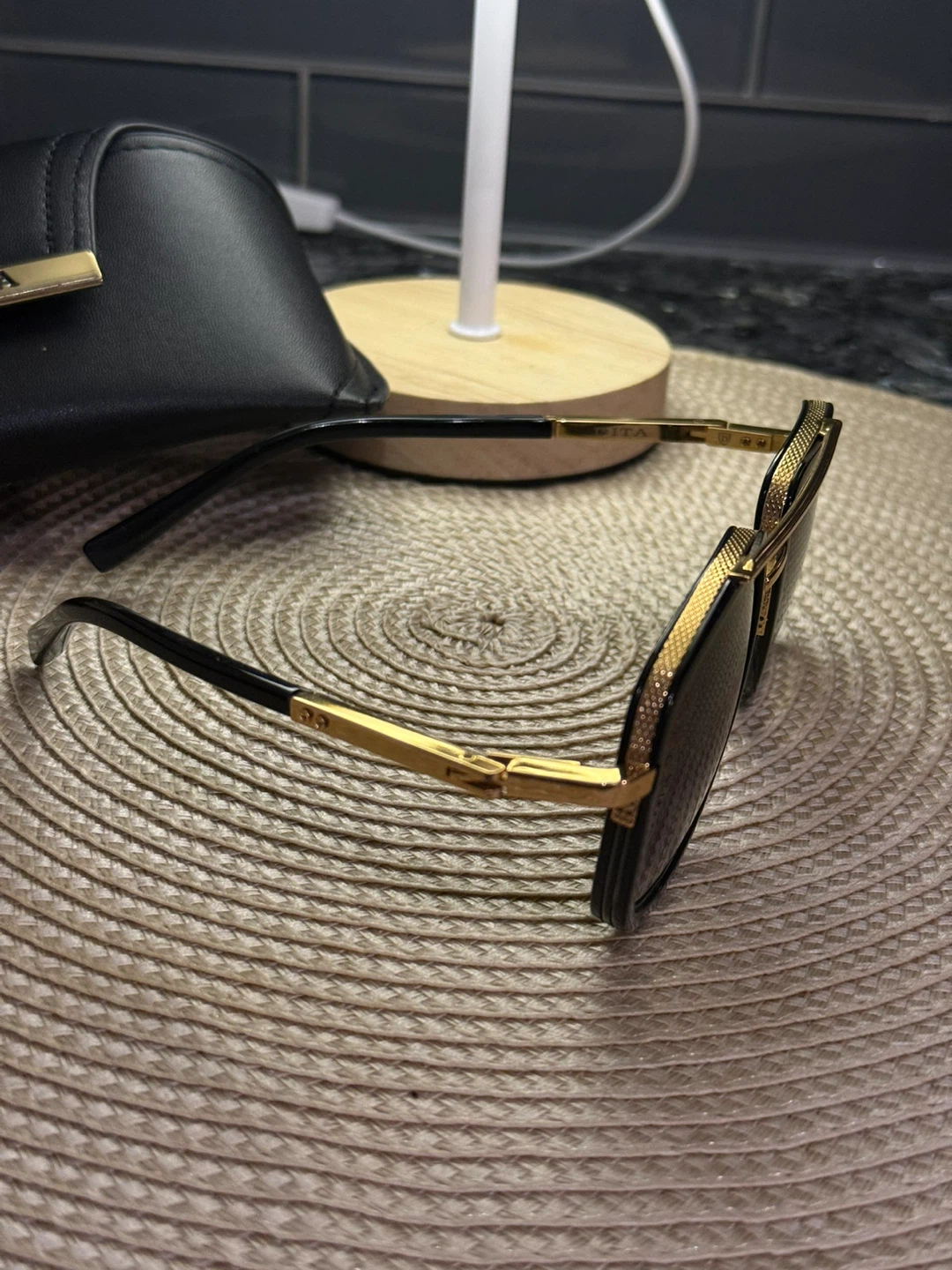 DITA Sunglasses - Black and Gold with Case - photo 2