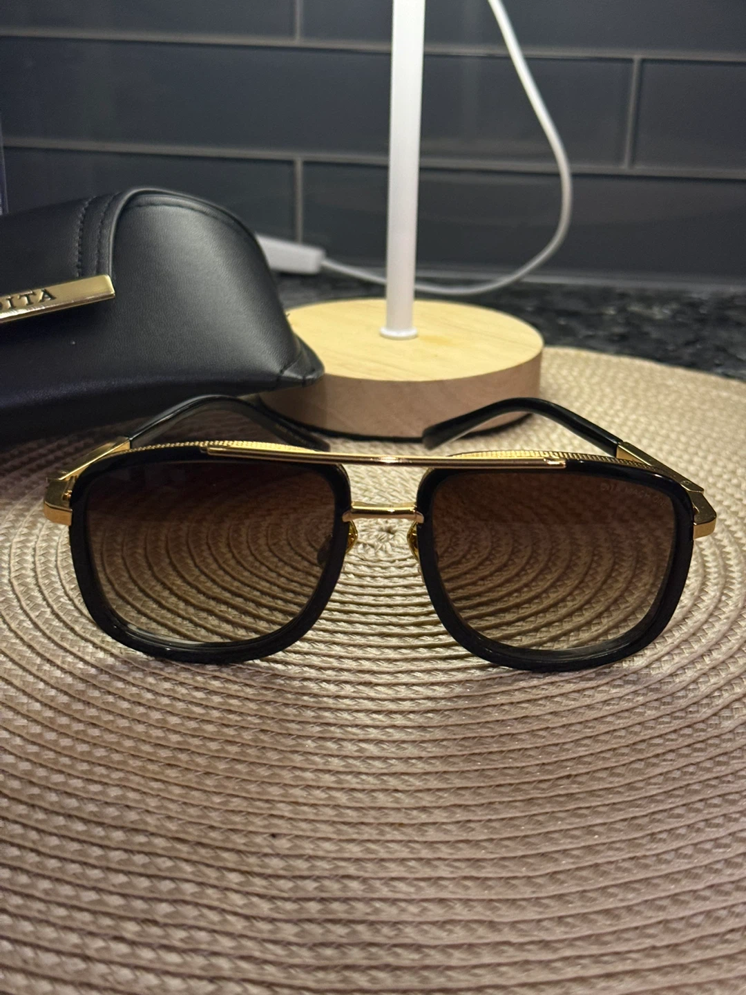 DITA Sunglasses - Black and Gold with Case