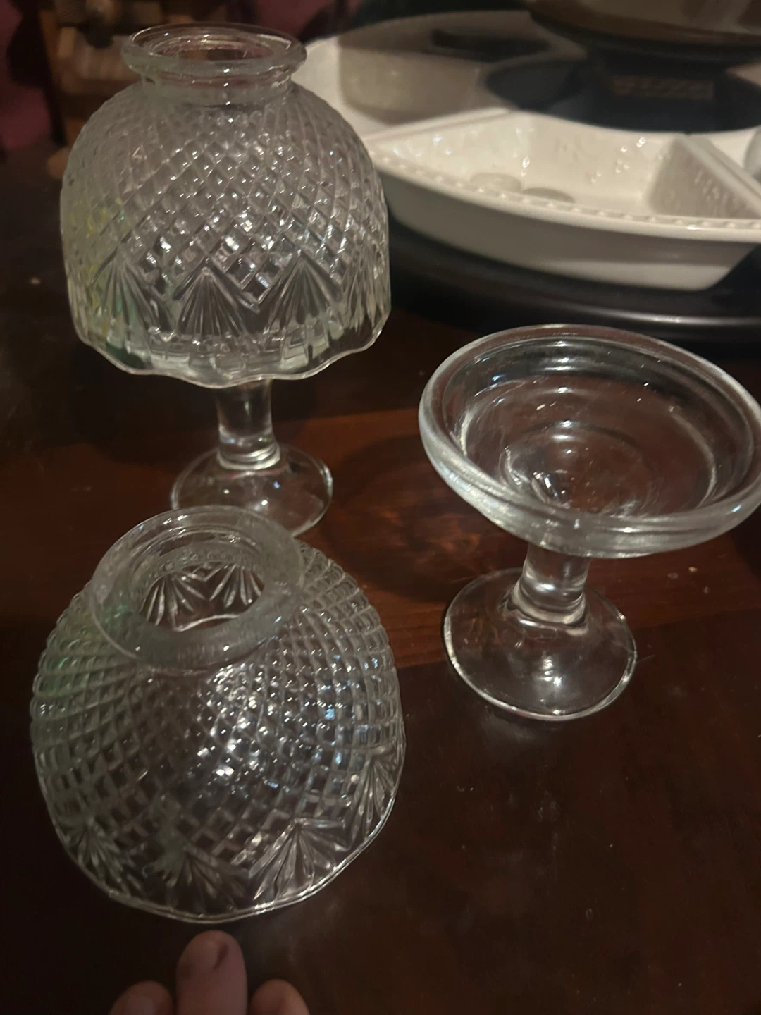 Vintage Crystal Glass Candle Holders - photo 2