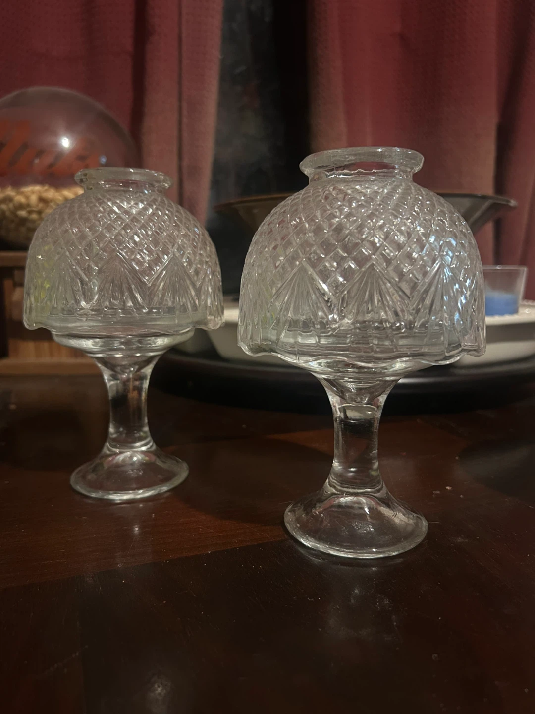 Vintage Crystal Glass Candle Holders