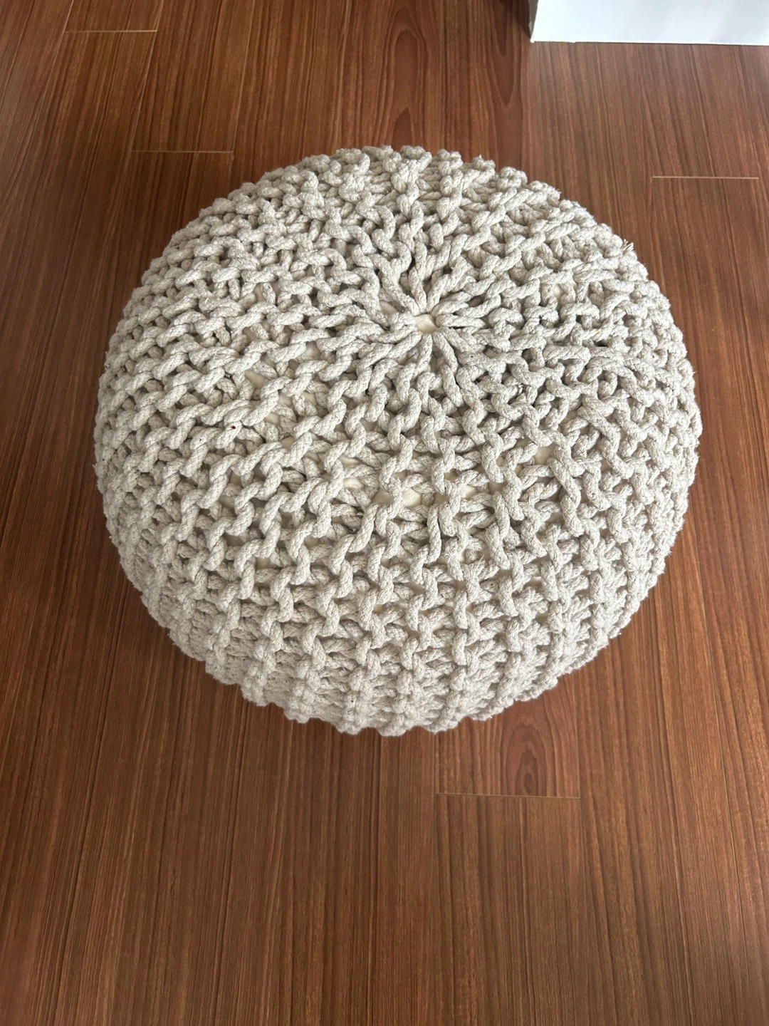 Mega Knit cotton Pouf - Neutral Colour - photo 2