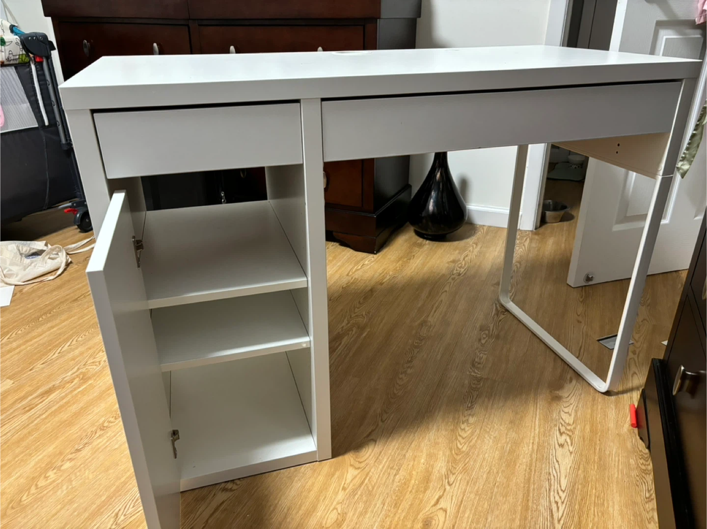 White Desk with Storage - photo 2