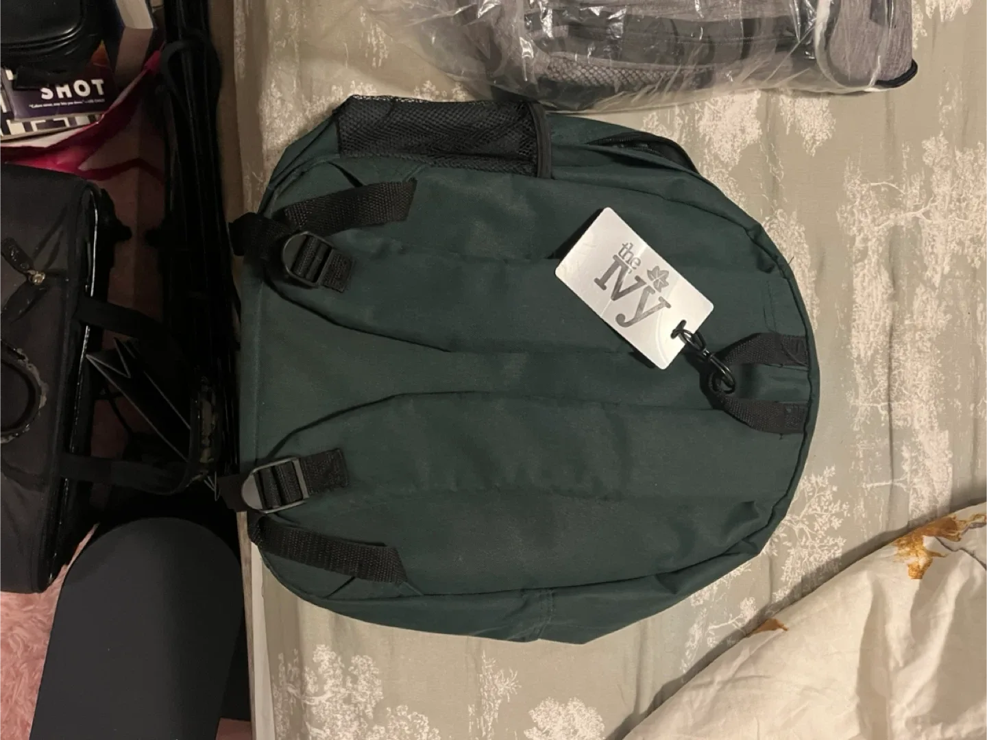 The Ivy Backpack - Grey & Green thumbnail