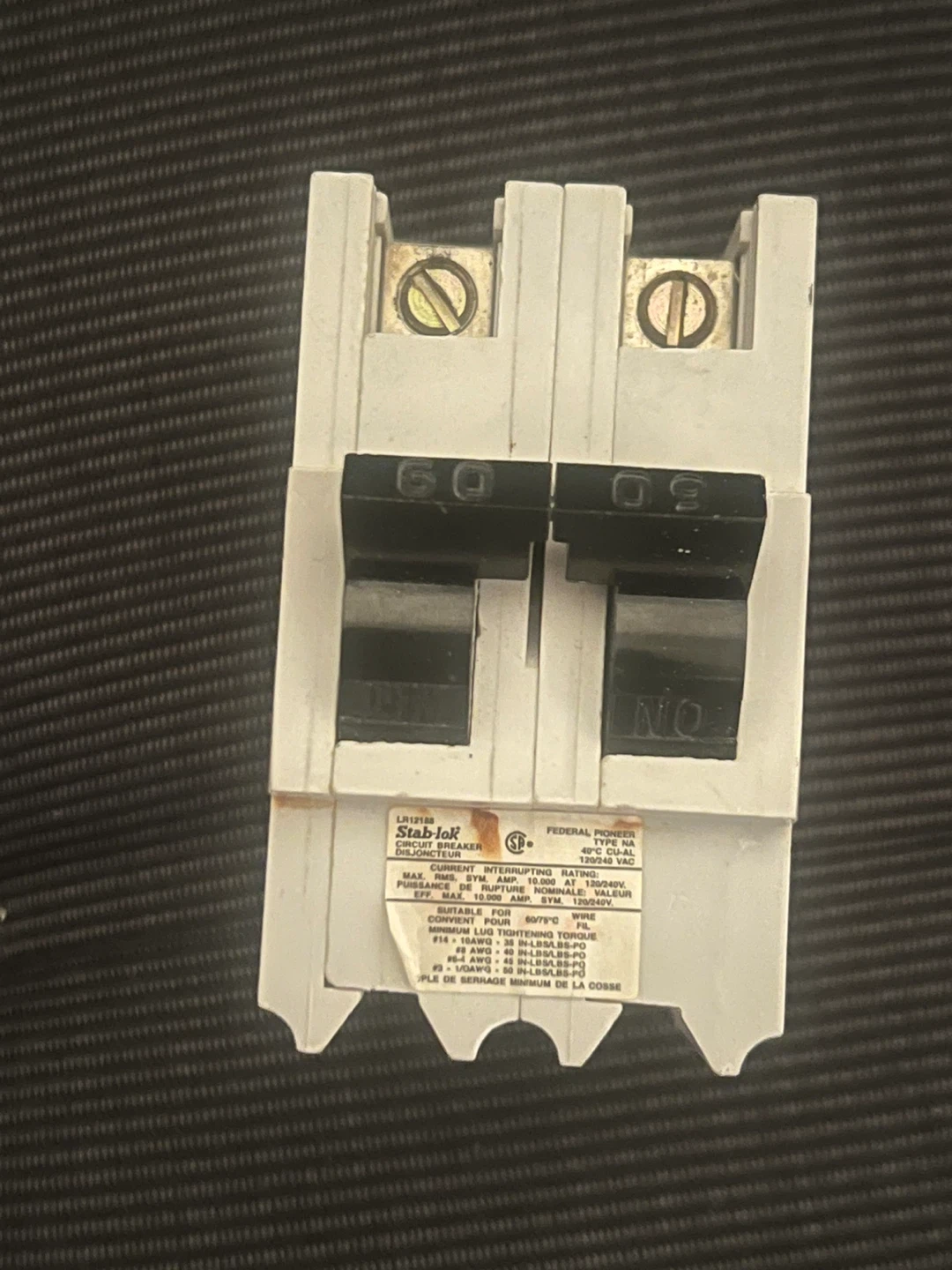 Federal Pioneer Stab-lok 60 Amp Breaker - photo 3