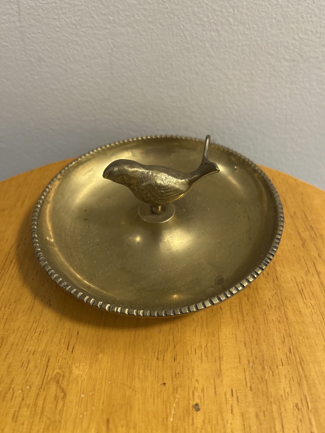 Vintage Brass Ashtray with Bird - photo 3