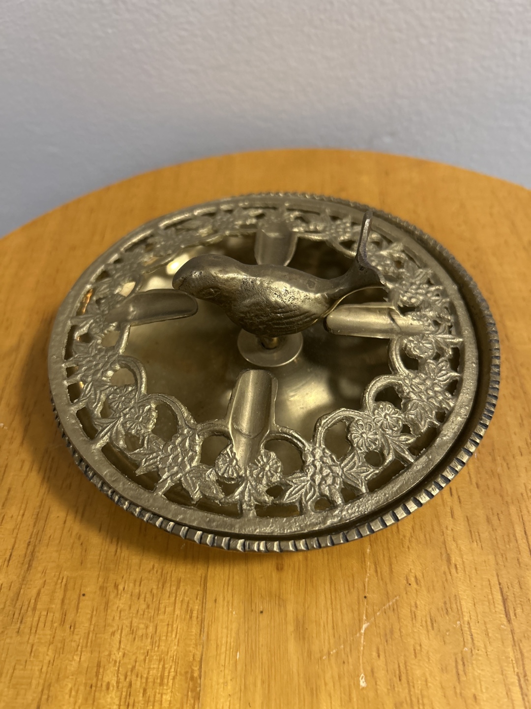 Vintage Brass Ashtray with Bird - photo 5