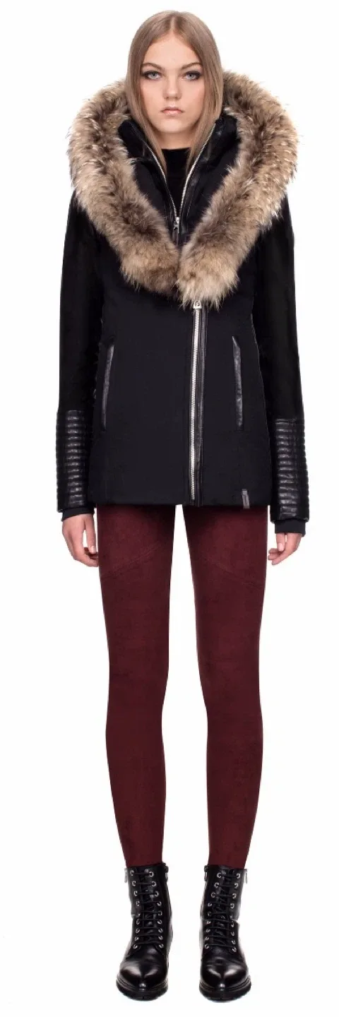 Rudsak Down Filled Parka With Leather Sleeves thumbnail