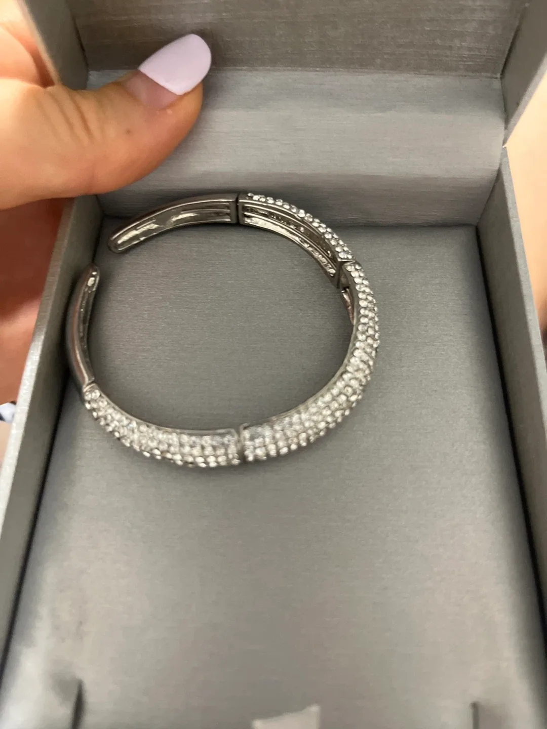 Sparkly Silver Bangle Bracelet thumbnail