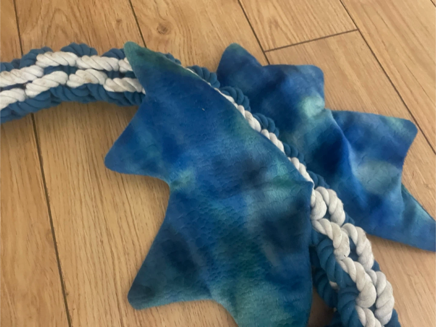 Blue Plush Narwhal Dog Toy with Rope - photo 3