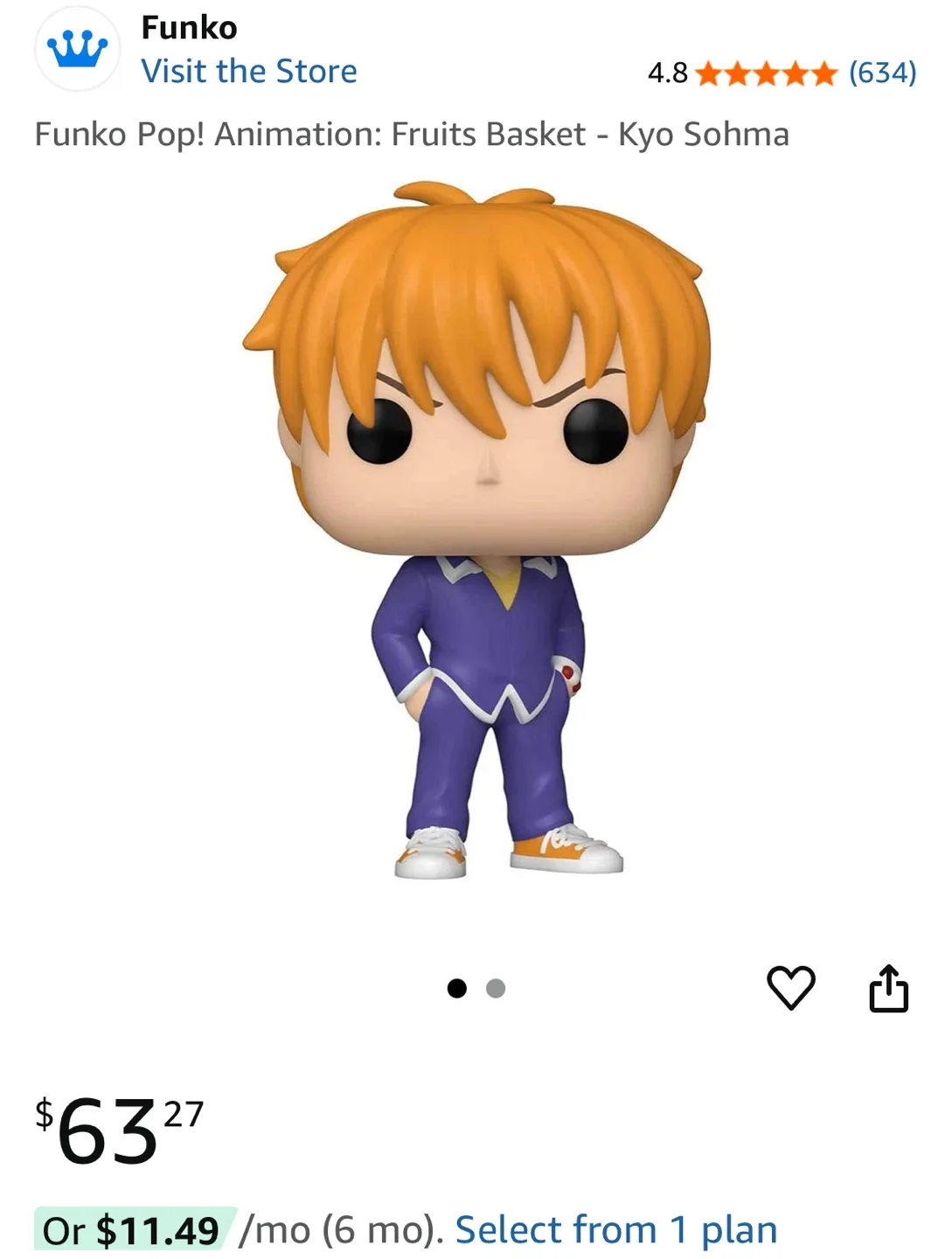 Funko Pop! Animation: Fruits Basket - Kyo Sohma 881 image indicator(2)