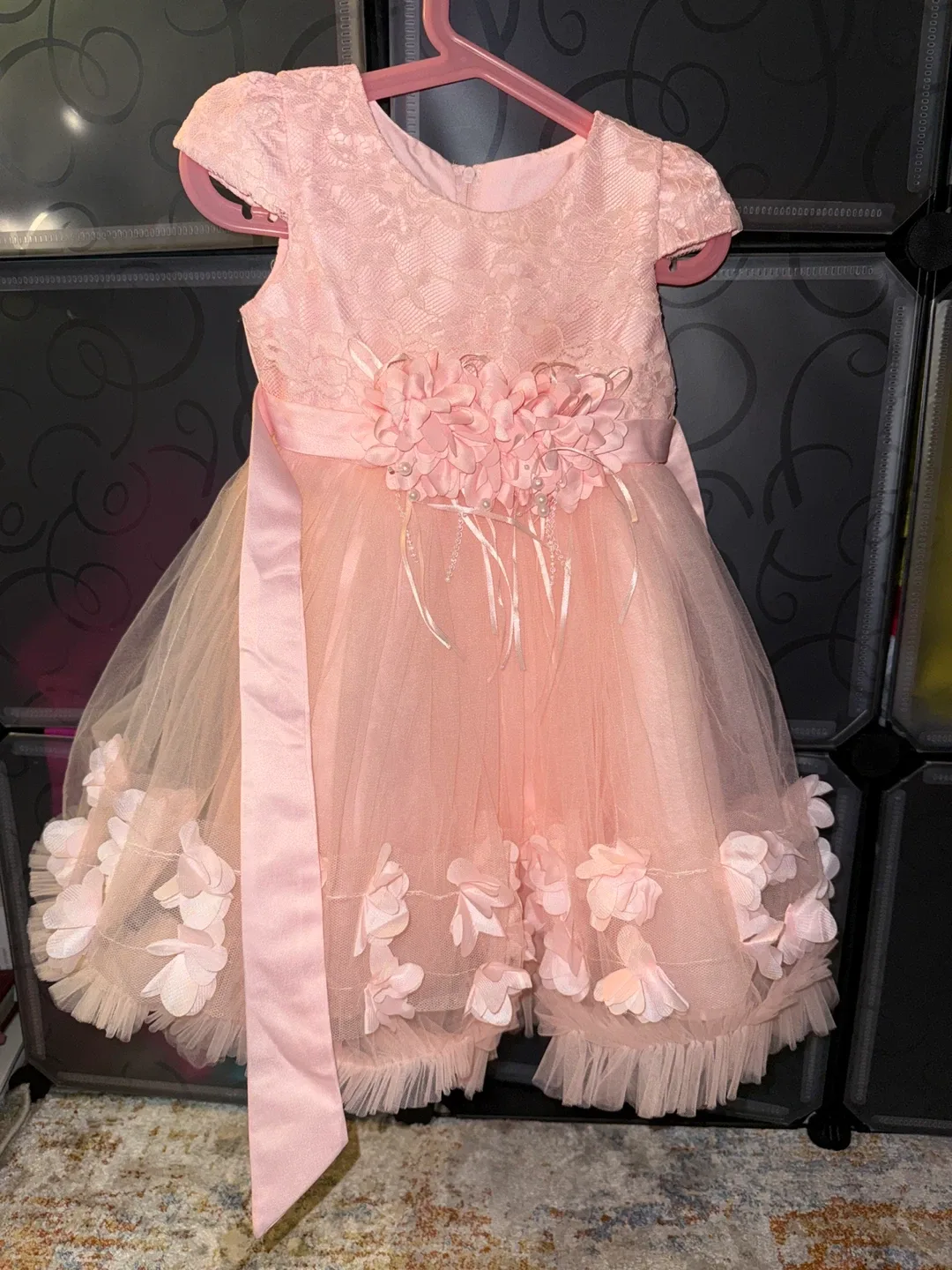 Pink Flower Girl Dress thumbnail