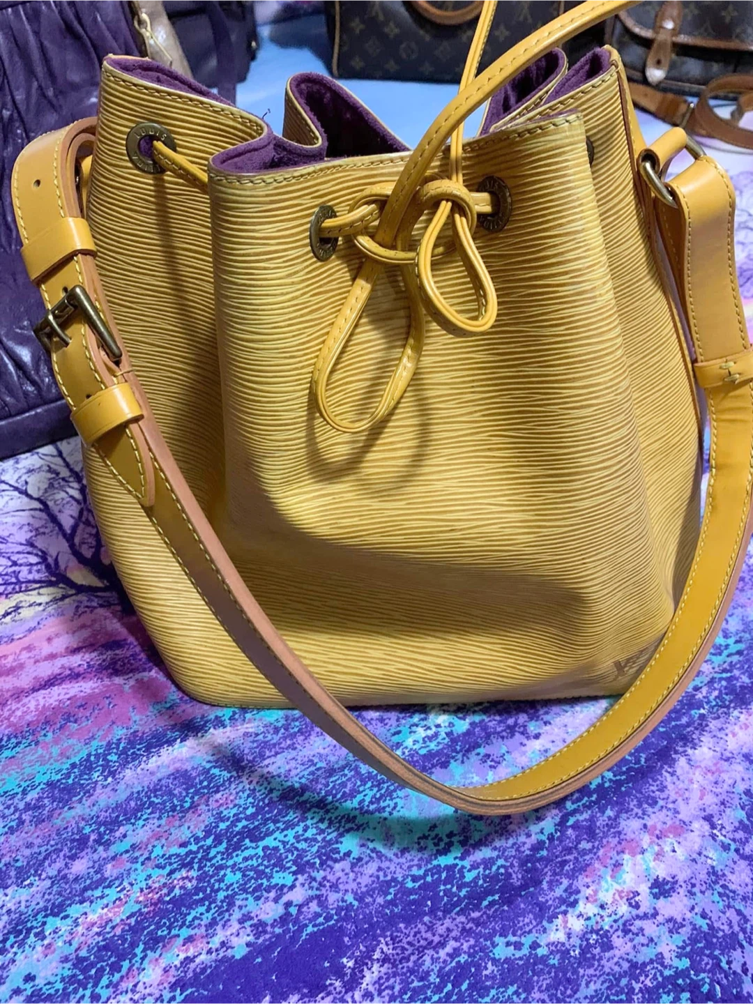 Louis Vuitton Epi Leather Yellow Bucket Bag