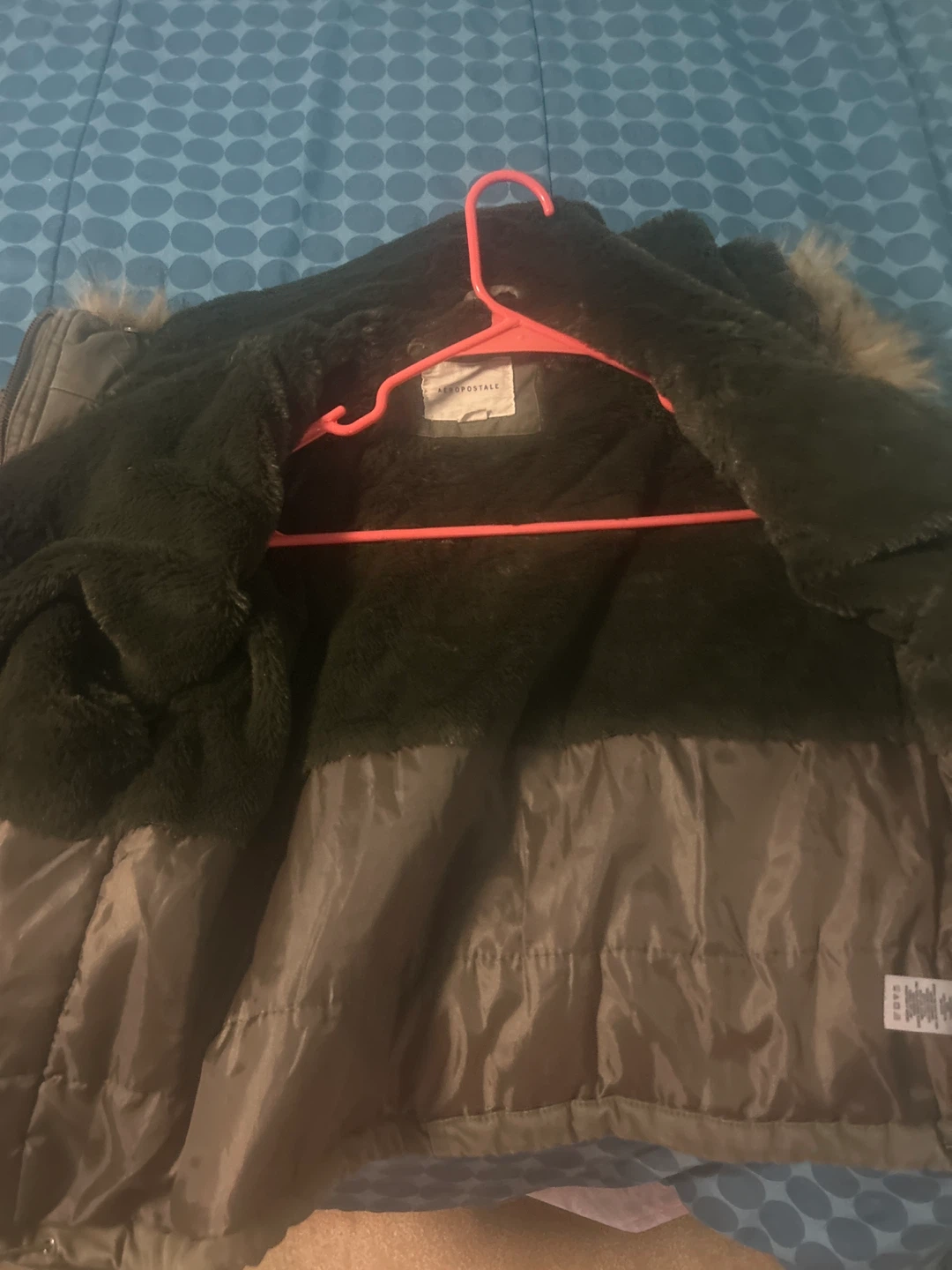 Aeropostale Olive Green Fur Hooded Jacket - photo 2