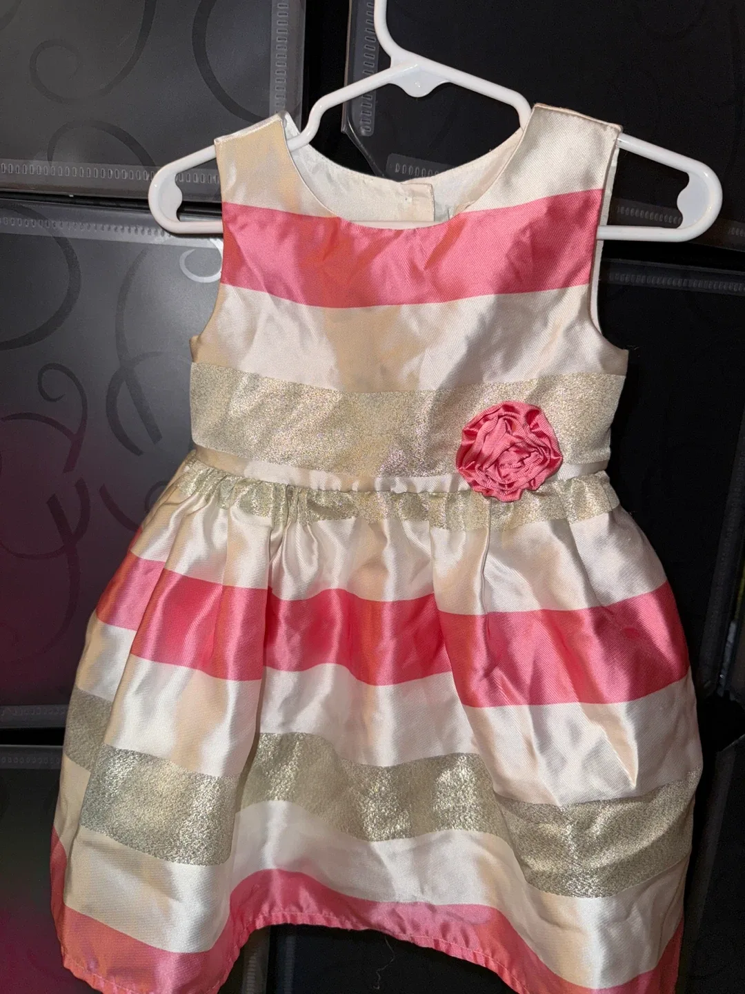Striped Dress with Flower Detail thumbnail