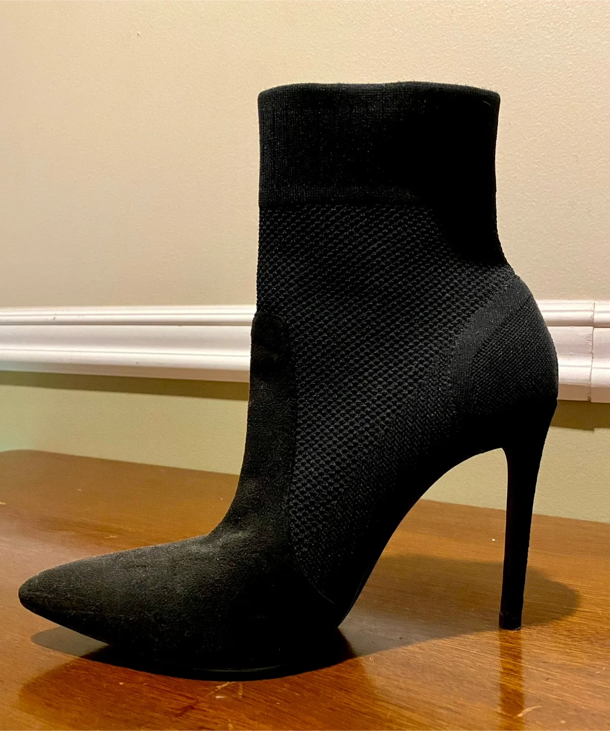 Black Heeled Sock Boots thumbnail