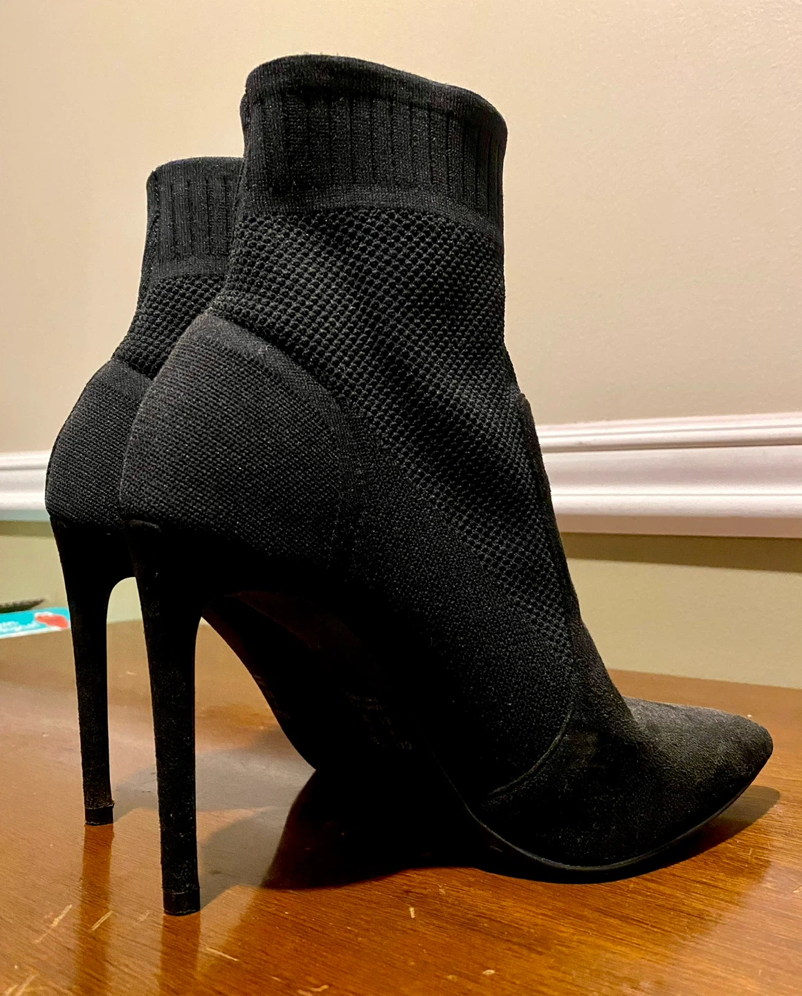 Black Heeled Sock Boots - photo 2