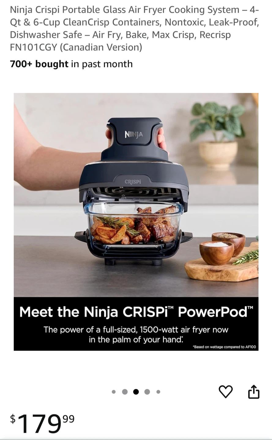 Ninja Crispi Portable Glass Air Fryer Cooking System - photo 2