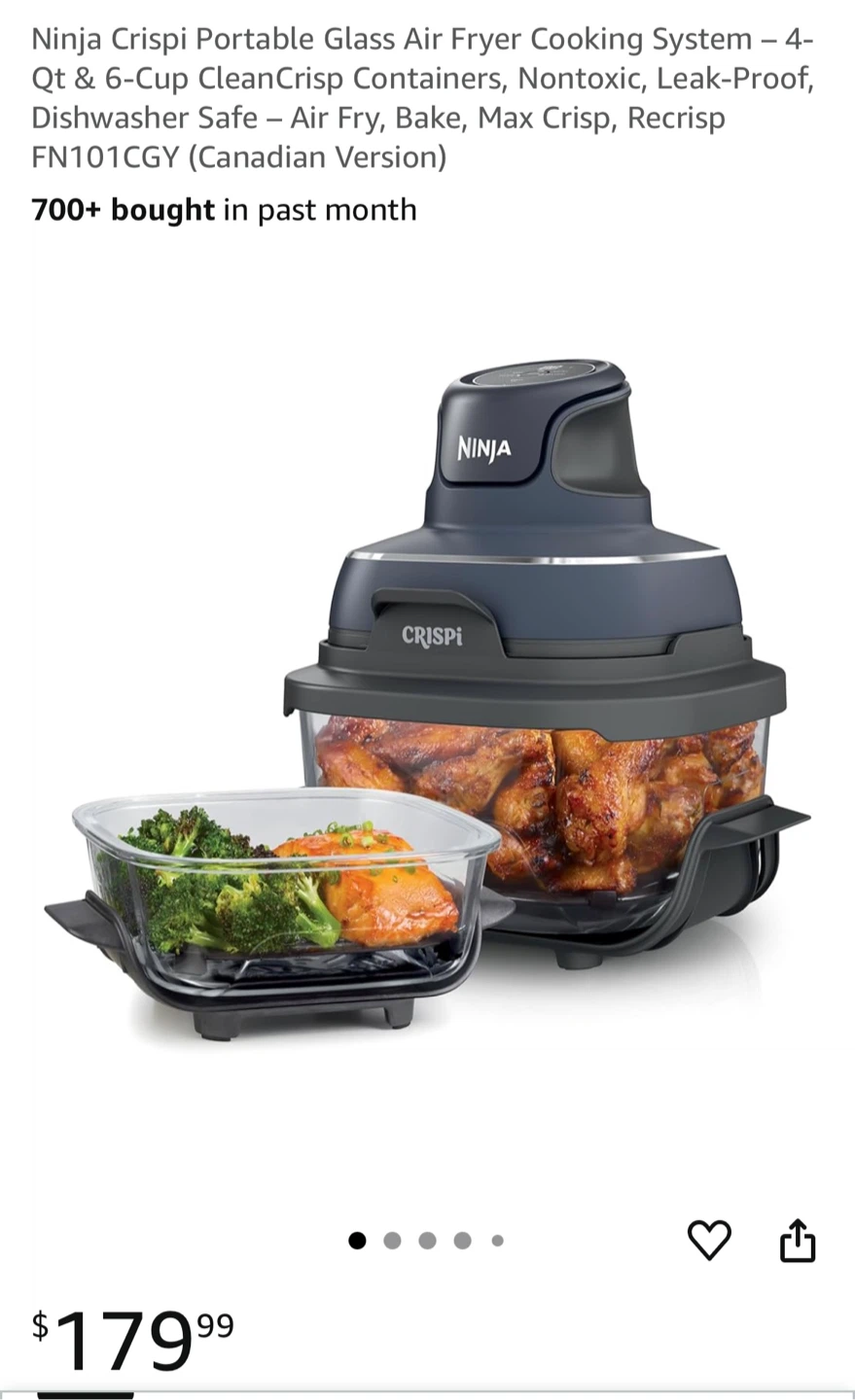 Ninja Crispi Portable Glass Air Fryer Cooking System
