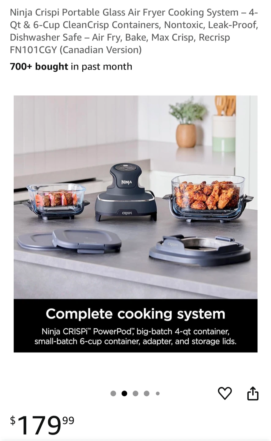 Ninja Crispi Portable Glass Air Fryer Cooking System - photo 3