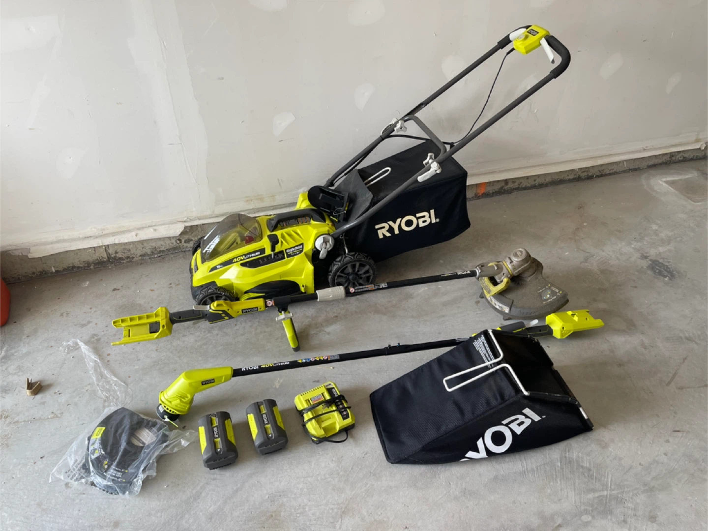 Ryobi 40V 16-inch Cordless Lawn Mower & Trimmer
