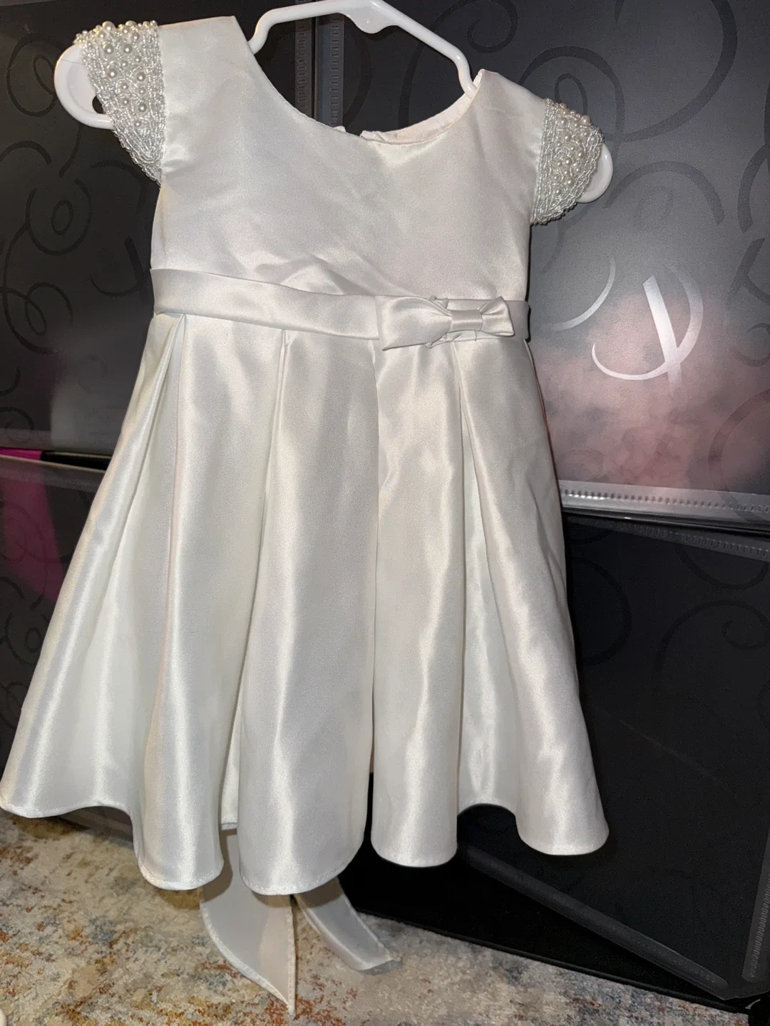 White Dress with Pearl Sleeves thumbnail