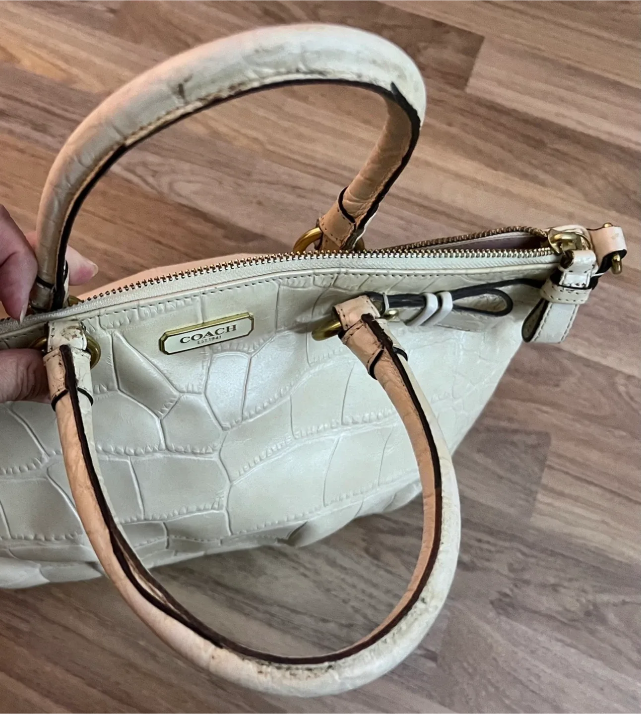 Coach Croc Print Leather Satchel image indicator(3)