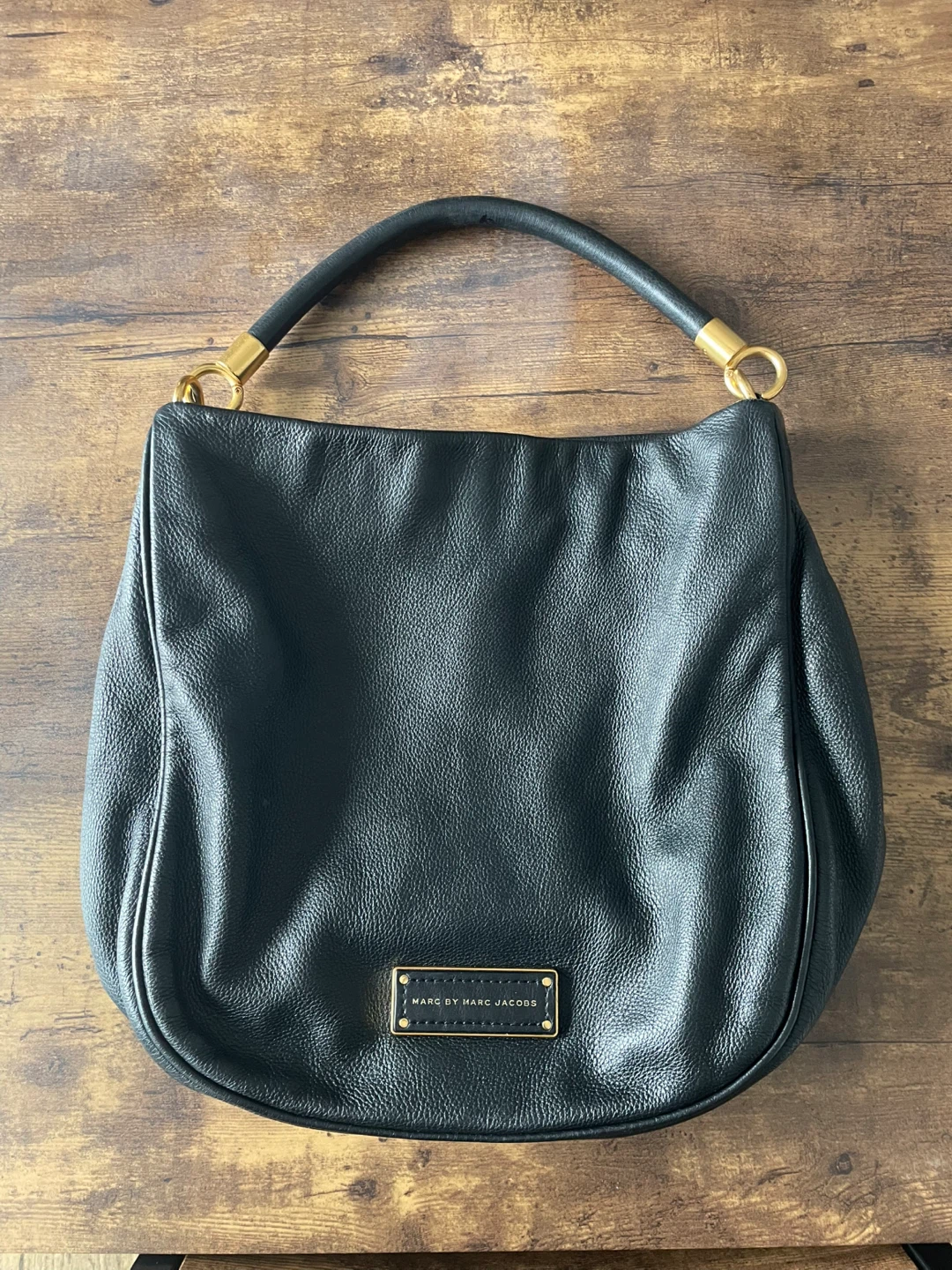 Black Leather Hobo Bag