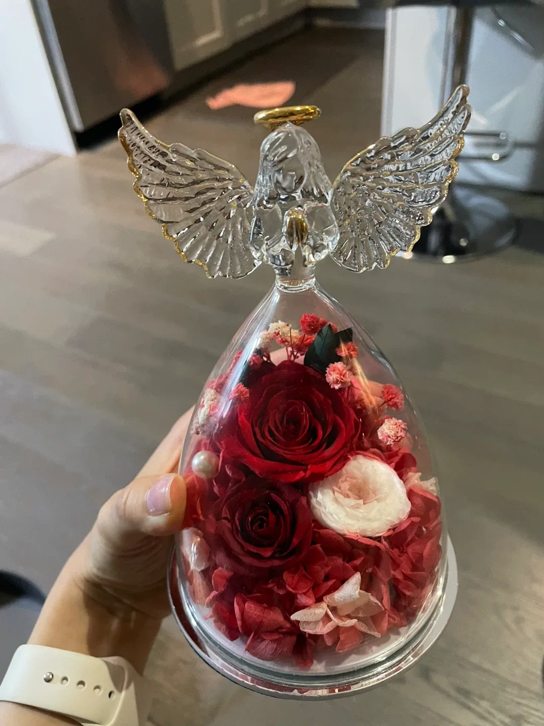 Angel Rose Preserved Flower Angel Figurine image indicator(2)