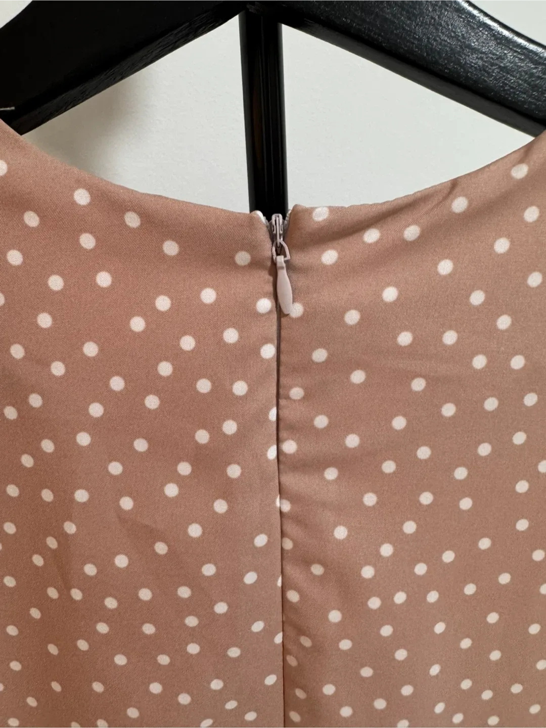 Polka Dot Beige Long Sleeve Mini Dress image indicator(6)