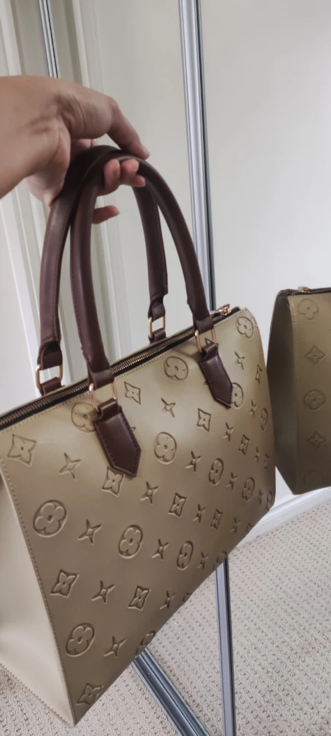 Beige Embossed Pattern Handbag - photo 4