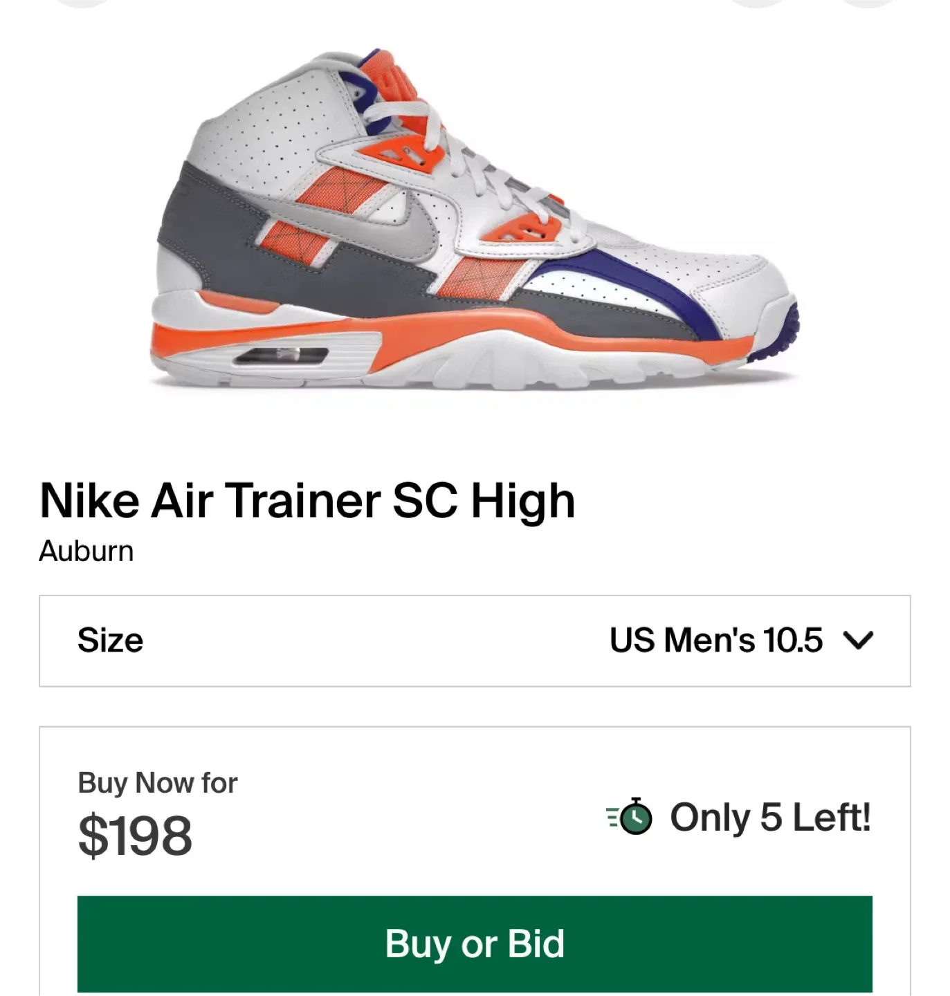 Nike Air Trainer SC High Auburn US Men's 10.5 image indicator(4)