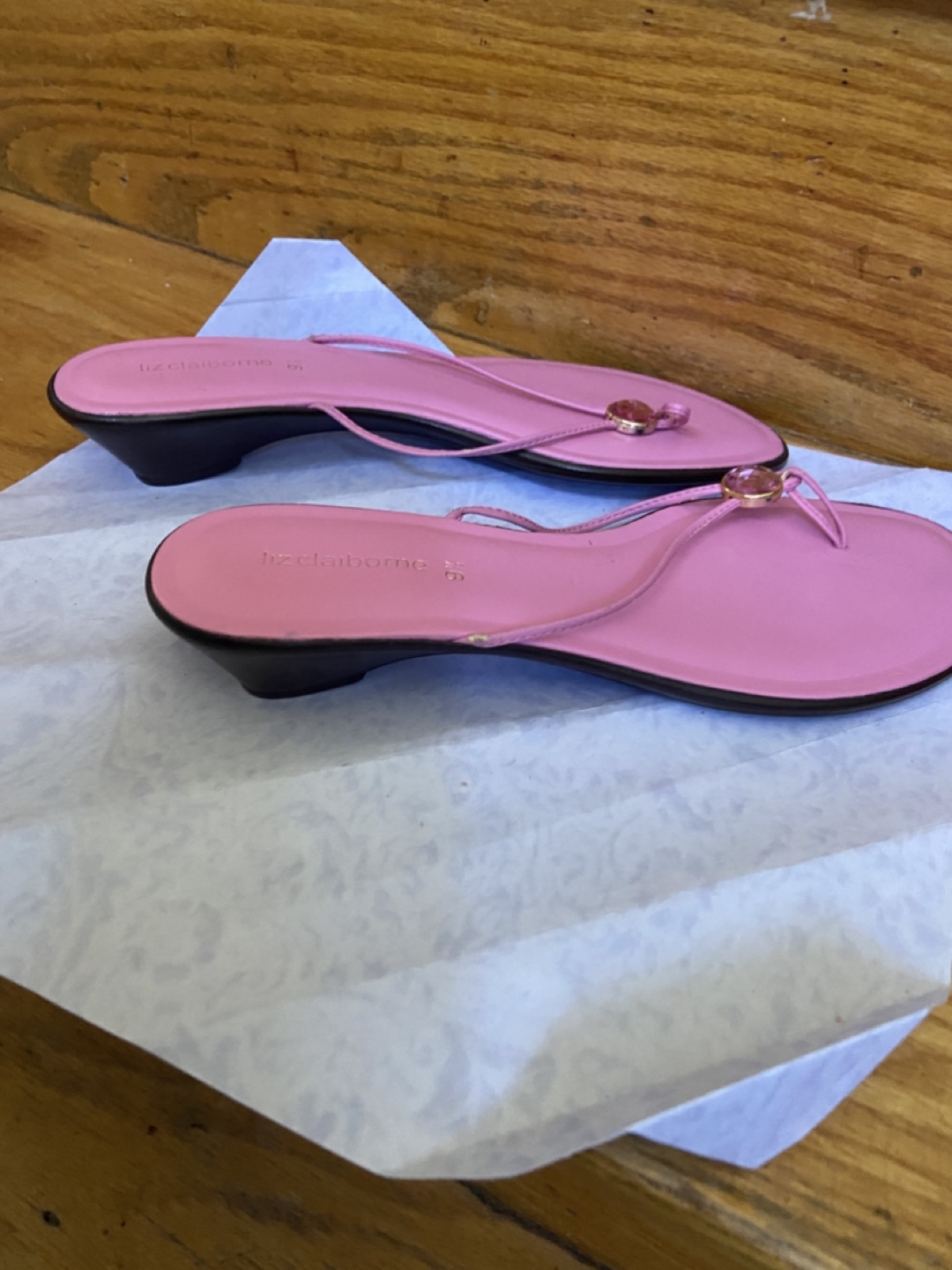 Liz Claiborne Pink Wedge Sandals - Size 9.5M - photo 2