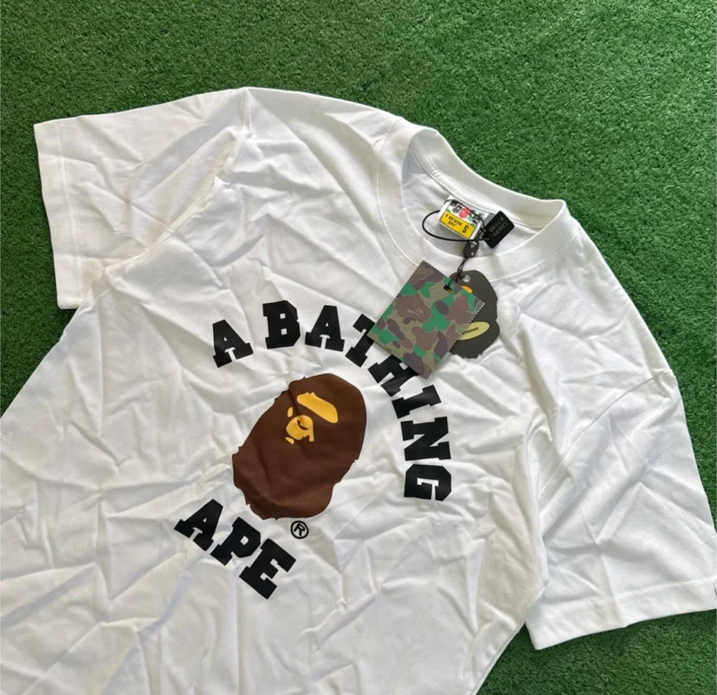 Bape A Bathing Ape White Ape Head Logo T-Shirt thumbnail