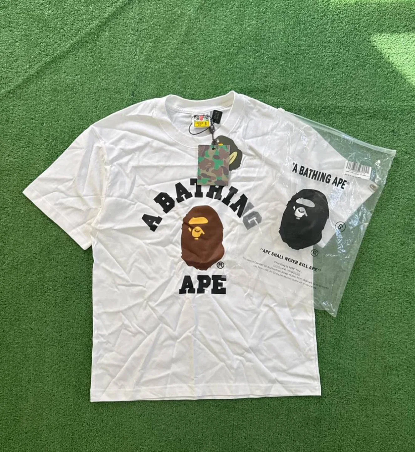 Bape A Bathing Ape White Ape Head Logo T-Shirt image indicator(2)