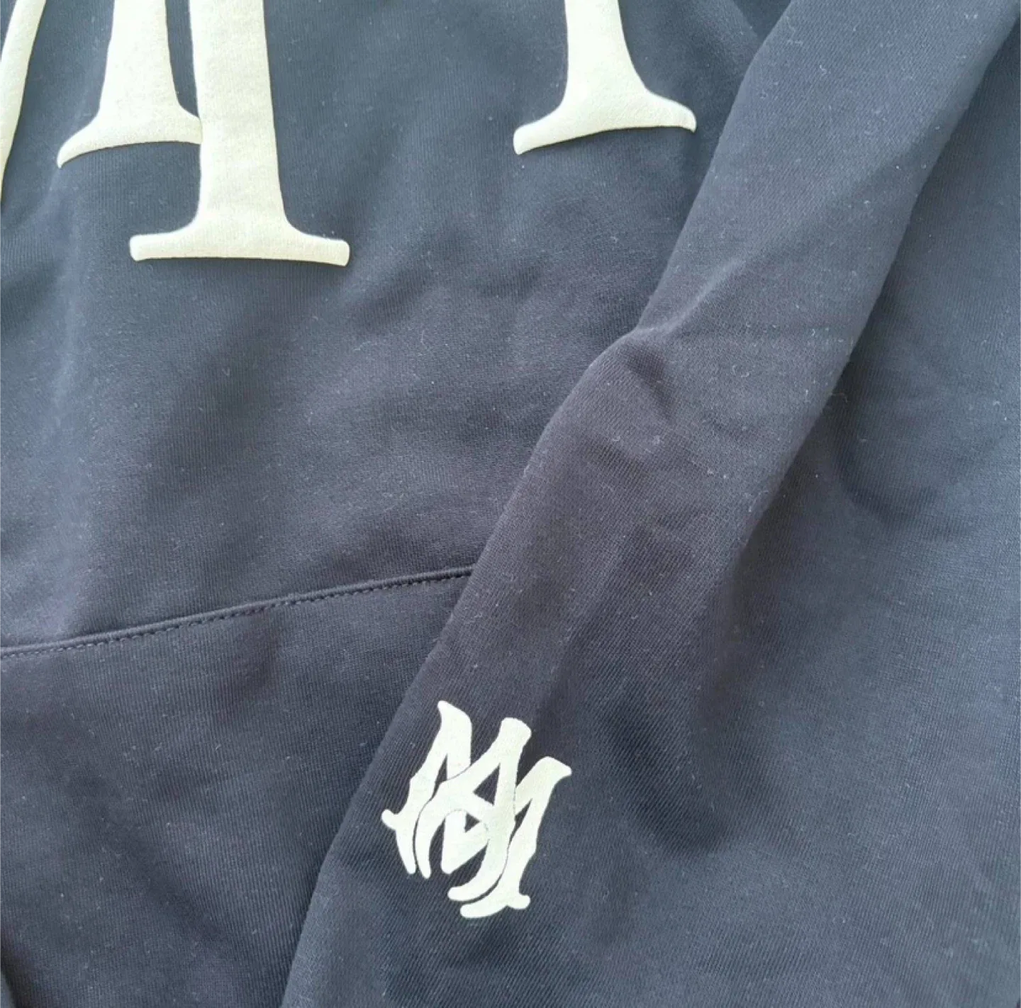 Amiri Black Staggered Logo Hoodie – All Sizes image indicator(3)