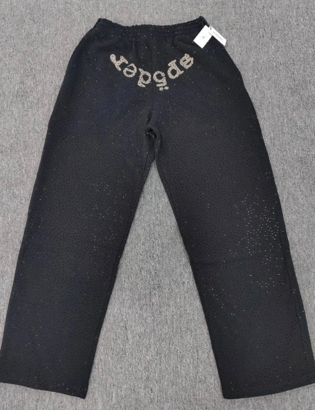 Sp5der VVS Black Rhinestone Logo Sweatpants – All Sizes thumbnail
