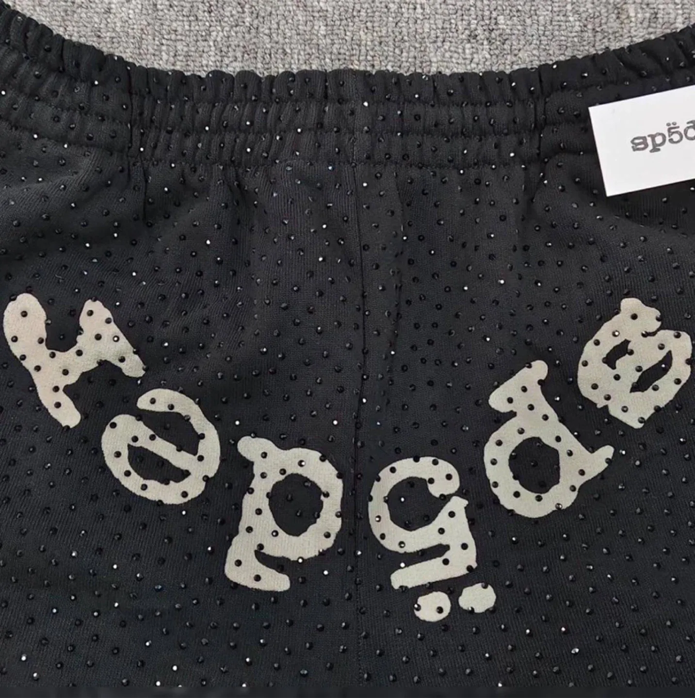 Sp5der VVS Black Rhinestone Logo Sweatpants – All Sizes image indicator(2)