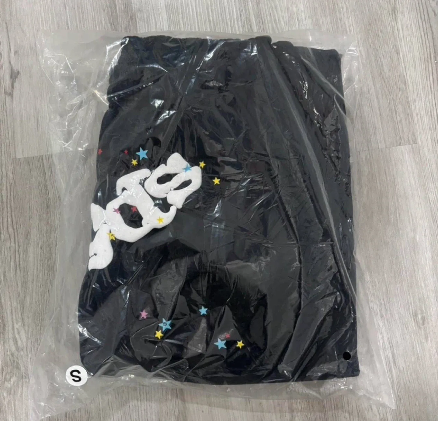 Sp5der Worldwide Black Logo Sweatpants With Colorful Stars image indicator(2)