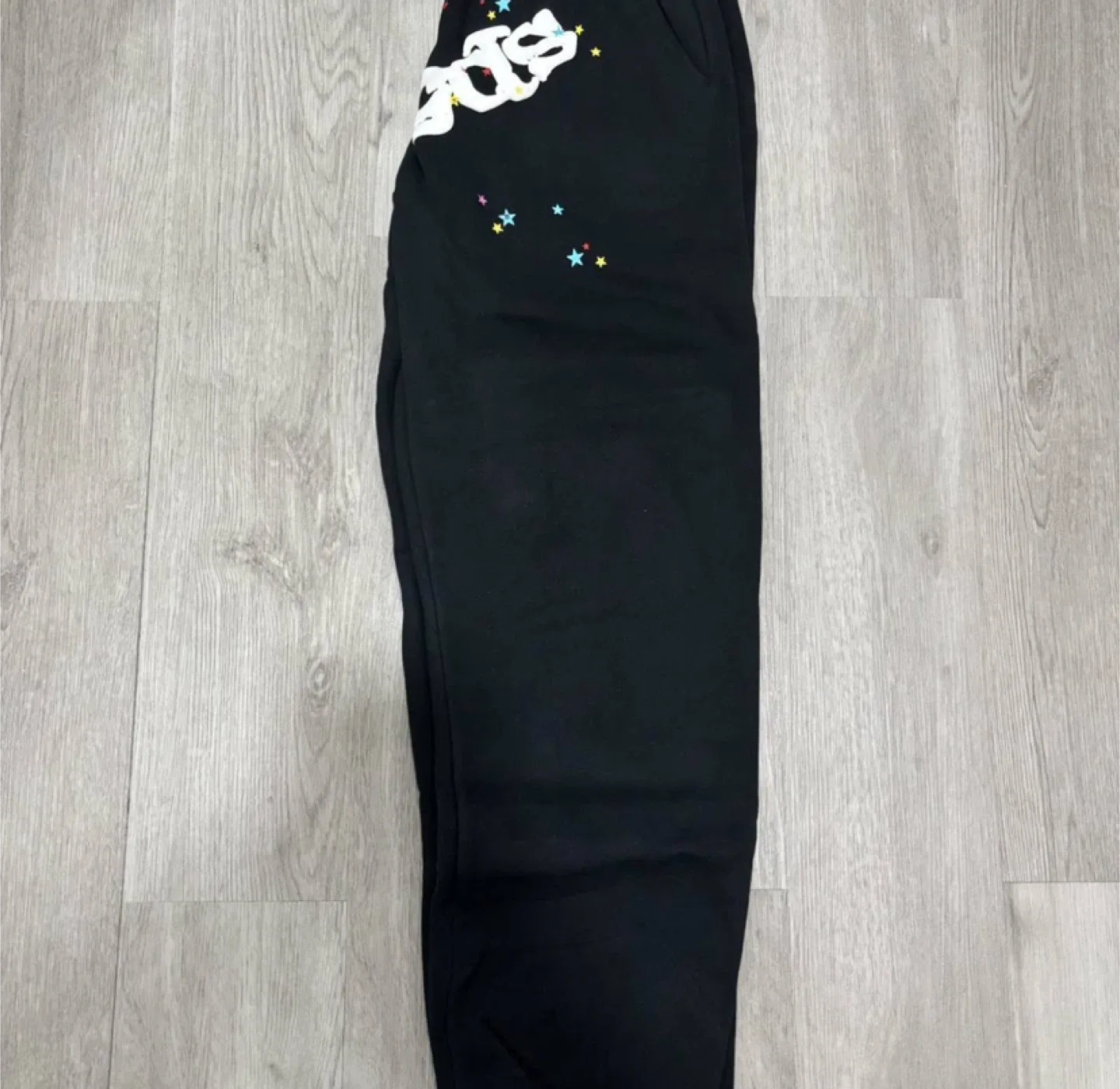 Sp5der Worldwide Black Logo Sweatpants With Colorful Stars image indicator(3)