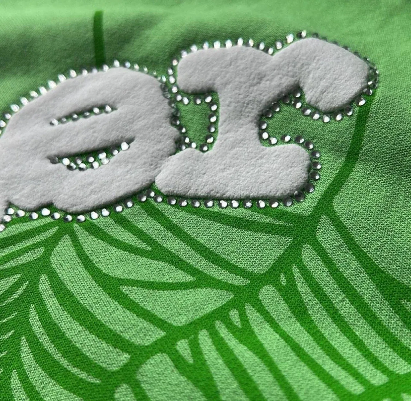 Sp5der Worldwide Hoodie Green With Rhinestones image indicator(3)