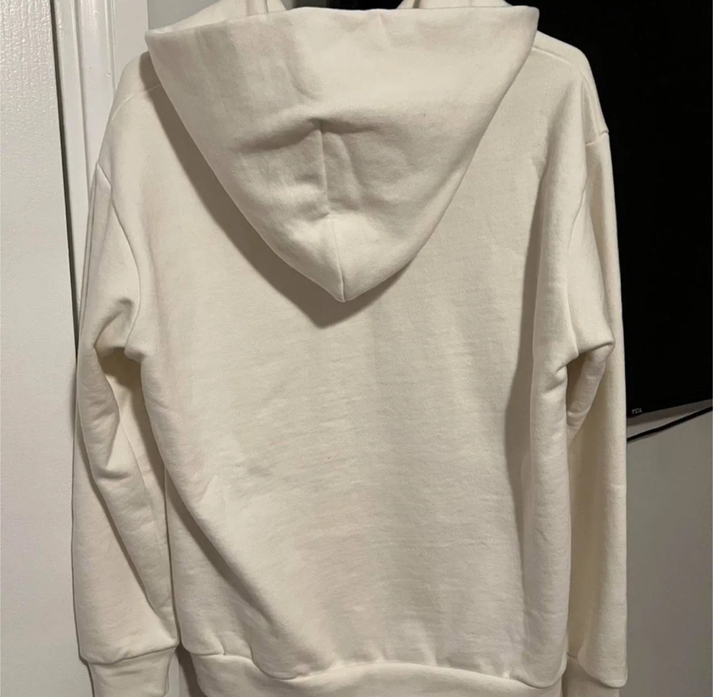 Sp5der Worldwide White Rhinestone Web Hoodie image indicator(2)