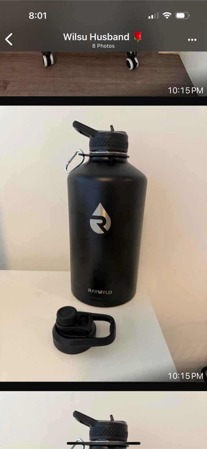 RAYMYLO Black Water Bottle