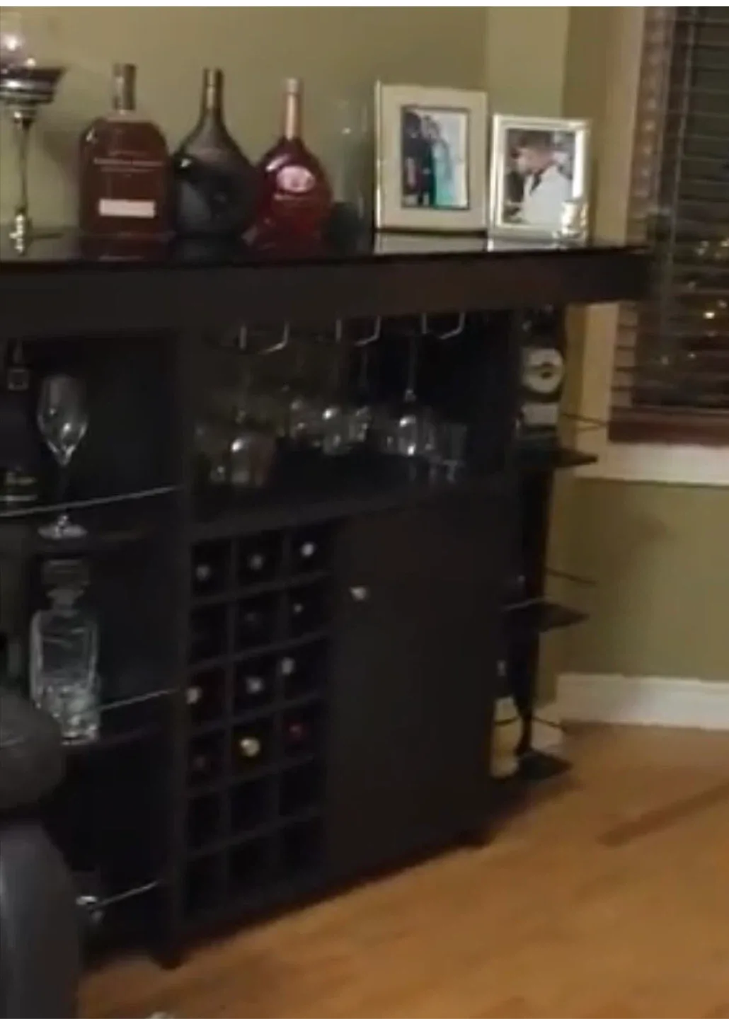 Dark Brown Wine Rack Cabinet thumbnail