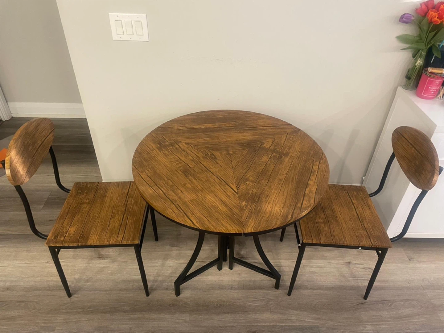 Round Dining Table with 2 Chairs - photo 4
