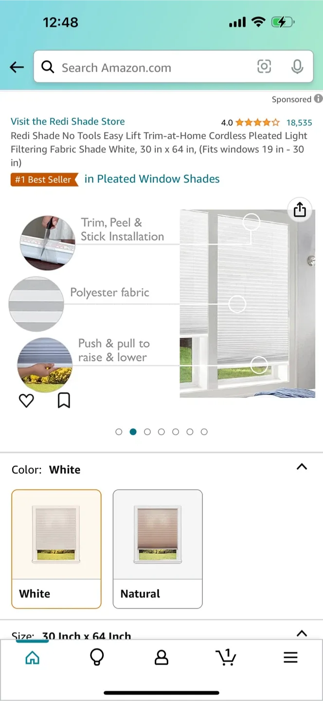 Window shades cordless easy lift 2 pcs image indicator(4)