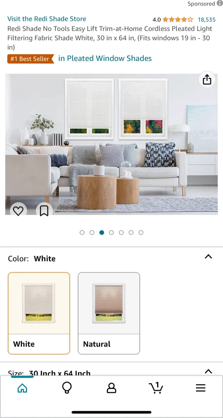 Window shades cordless easy lift 2 pcs image indicator(7)