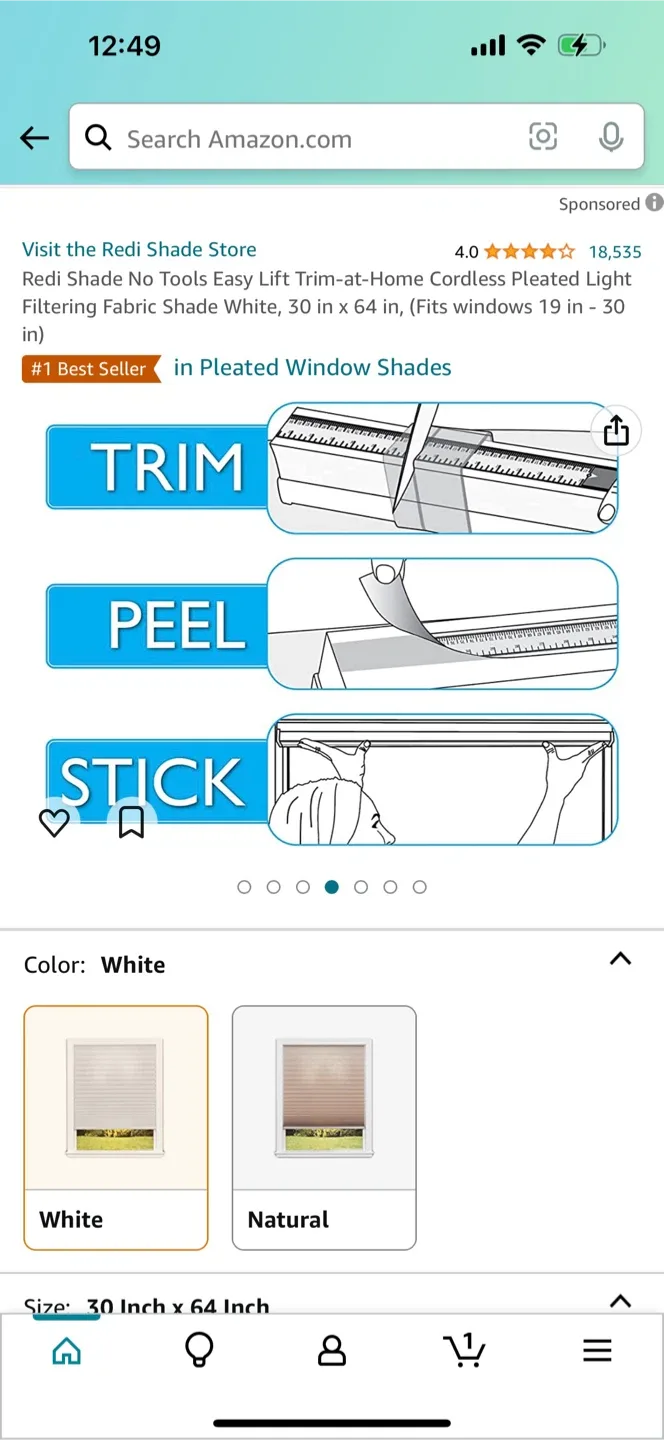 Window shades cordless easy lift 2 pcs image indicator(6)